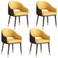 Glam Style Metal Arm Chair Open Back Dining Side Chair with Black Gold Legs Yellow 4 Piece Set Clearhalo 'Dining Chairs' 'Dining Tables & Seating' 'dining_chair' 'furn' 'furn_dining_chair' 'Furniture' 'furniture_dining_chair' 'Kitchen & Dining Furniture' 4832856