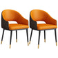Glam Style Metal Arm Chair Open Back Dining Side Chair with Black Gold Legs Orange 2 Piece Set Clearhalo 'Dining Chairs' 'Dining Tables & Seating' 'dining_chair' 'furn' 'furn_dining_chair' 'Furniture' 'furniture_dining_chair' 'Kitchen & Dining Furniture' 4832859