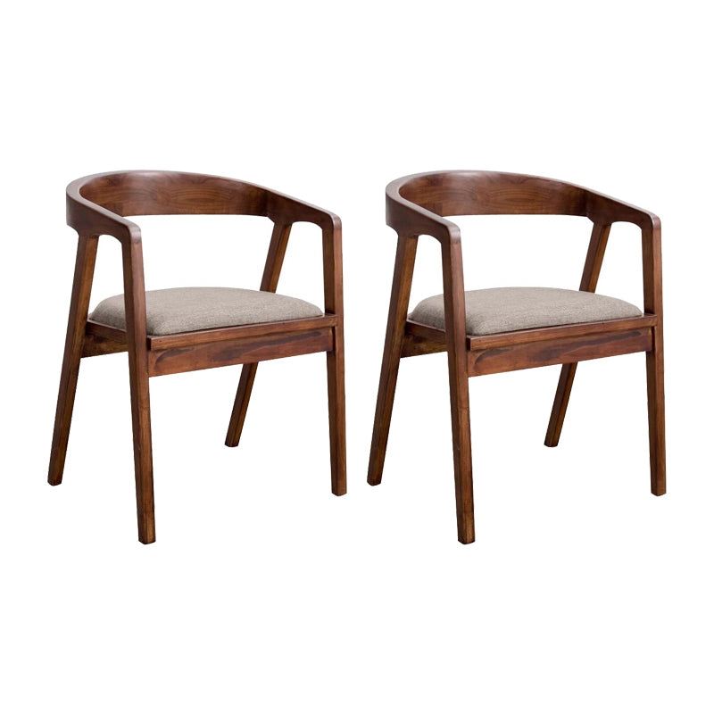 Modern Solid Wood Kitchen and Dining Room Chair Open Back Dining Side Chair Walnut 2 Piece Set Clearhalo 'Dining Chairs' 'Dining Tables & Seating' 'dining_chair' 'furn' 'furn_dining_chair' 'Furniture' 'furniture_dining_chair' 'Kitchen & Dining Furniture' 4832866