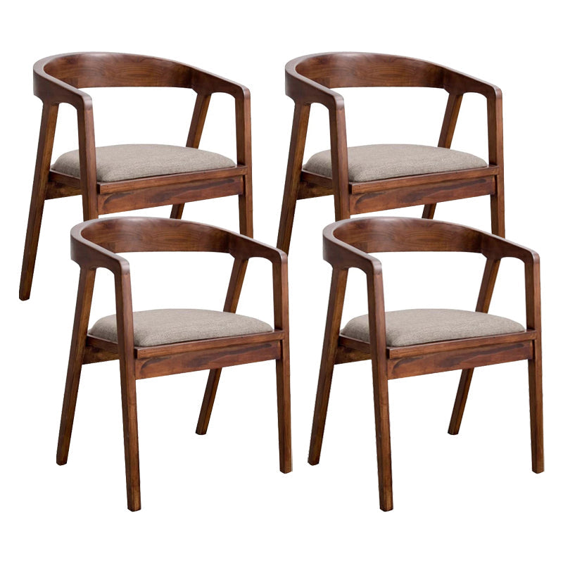 Modern Solid Wood Kitchen and Dining Room Chair Open Back Dining Side Chair Walnut 4 Piece Set Clearhalo 'Dining Chairs' 'Dining Tables & Seating' 'dining_chair' 'furn' 'furn_dining_chair' 'Furniture' 'furniture_dining_chair' 'Kitchen & Dining Furniture' 4832868