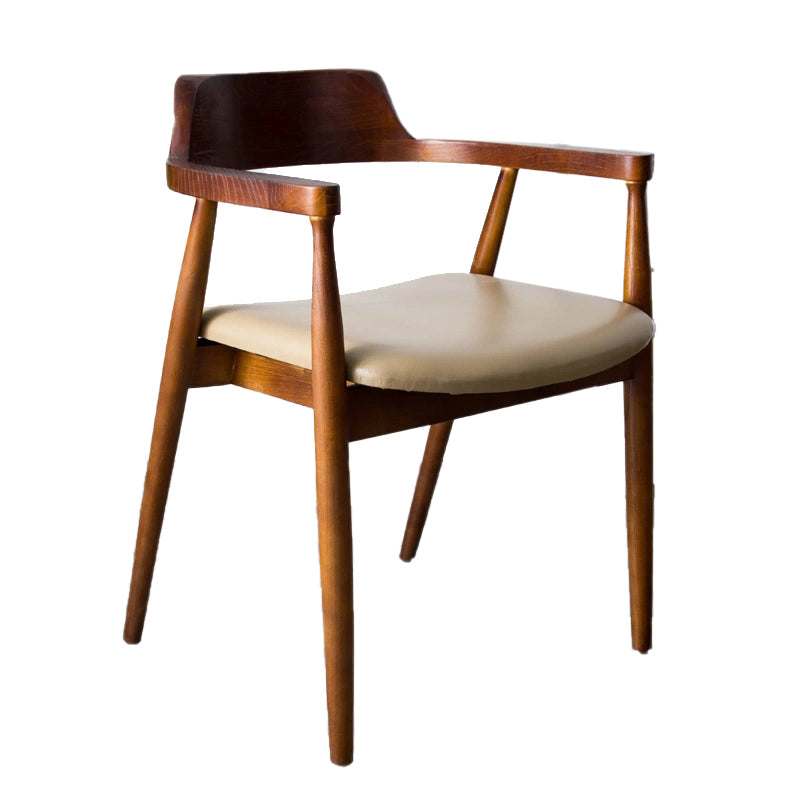 Modern Solid Wood Kitchen and Dining Room Chair Open Back Dining Side Chair Cherry Wood 1 Piece Clearhalo 'Dining Chairs' 'Dining Tables & Seating' 'dining_chair' 'furn' 'furn_dining_chair' 'Furniture' 'furniture_dining_chair' 'Kitchen & Dining Furniture' 4832870