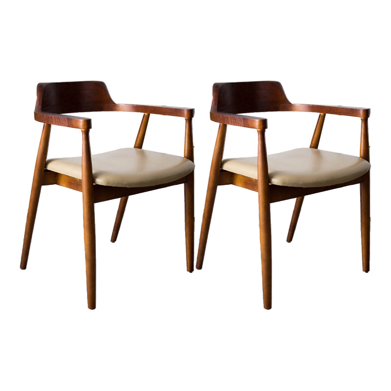 Modern Solid Wood Kitchen and Dining Room Chair Open Back Dining Side Chair Cherry Wood 2 Piece Set Clearhalo 'Dining Chairs' 'Dining Tables & Seating' 'dining_chair' 'furn' 'furn_dining_chair' 'Furniture' 'furniture_dining_chair' 'Kitchen & Dining Furniture' 4832873
