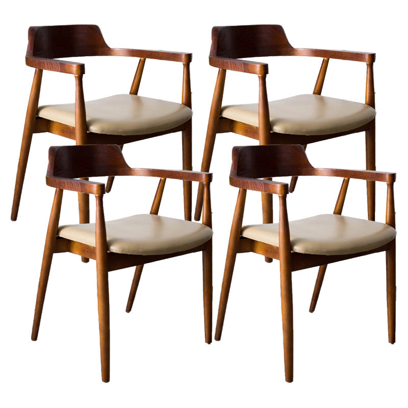 Modern Solid Wood Kitchen and Dining Room Chair Open Back Dining Side Chair Cherry Wood 4 Piece Set Clearhalo 'Dining Chairs' 'Dining Tables & Seating' 'dining_chair' 'furn' 'furn_dining_chair' 'Furniture' 'furniture_dining_chair' 'Kitchen & Dining Furniture' 4832875