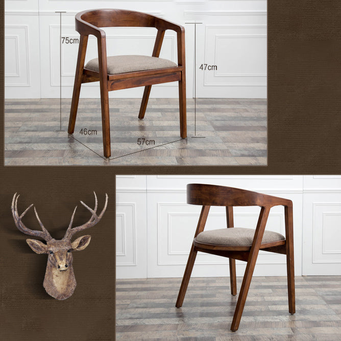 Modern Solid Wood Kitchen and Dining Room Chair Open Back Dining Side Chair Clearhalo 'Dining Chairs' 'Dining Tables & Seating' 'dining_chair' 'furn' 'furn_dining_chair' 'Furniture' 'furniture_dining_chair' 'Kitchen & Dining Furniture' 4832877