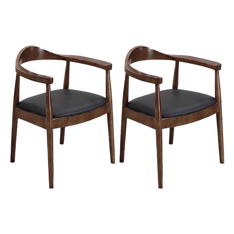 Modern Solid Wood Kitchen and Dining Room Chair Open Back Dining Side Chair Dark Brown 2 Piece Set Clearhalo 'Dining Chairs' 'Dining Tables & Seating' 'dining_chair' 'furn' 'furn_dining_chair' 'Furniture' 'furniture_dining_chair' 'Kitchen & Dining Furniture' 4832878