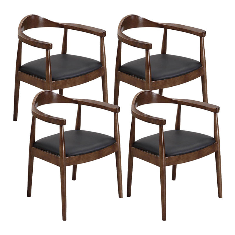 Modern Solid Wood Kitchen and Dining Room Chair Open Back Dining Side Chair Dark Brown 4 Piece Set Clearhalo 'Dining Chairs' 'Dining Tables & Seating' 'dining_chair' 'furn' 'furn_dining_chair' 'Furniture' 'furniture_dining_chair' 'Kitchen & Dining Furniture' 4832880