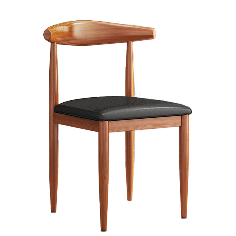 Modern Solid Wood Kitchen and Dining Room Chair Open Back Dining Side Chair Red Brown 1 Piece Clearhalo 'Dining Chairs' 'Dining Tables & Seating' 'dining_chair' 'furn' 'furn_dining_chair' 'Furniture' 'furniture_dining_chair' 'Kitchen & Dining Furniture' 4832882