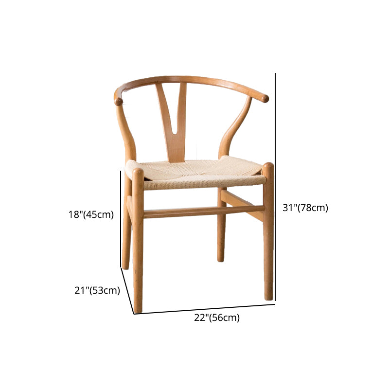 Modern Solid Wood Kitchen and Dining Room Chair Open Back Dining Side Chair Clearhalo 'Dining Chairs' 'Dining Tables & Seating' 'dining_chair' 'furn' 'furn_dining_chair' 'Furniture' 'furniture_dining_chair' 'Kitchen & Dining Furniture' 4832892