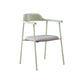Modern Style Metal Arm Chair Open Back Dining Side Chair with Wood back Light Green Dark Gray 1 Piece Clearhalo 'Dining Chairs' 'Dining Tables & Seating' 'dining_chair' 'furn' 'furn_dining_chair' 'Furniture' 'furniture_dining_chair' 'Kitchen & Dining Furniture' 4832894