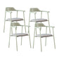 Modern Style Metal Arm Chair Open Back Dining Side Chair with Wood back Light Green Dark Gray 4 Piece Set Clearhalo 'Dining Chairs' 'Dining Tables & Seating' 'dining_chair' 'furn' 'furn_dining_chair' 'Furniture' 'furniture_dining_chair' 'Kitchen & Dining Furniture' 4832898