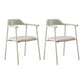 Modern Style Metal Arm Chair Open Back Dining Side Chair with Wood back Light Green Light Grey 2 Piece Set Clearhalo 'Dining Chairs' 'Dining Tables & Seating' 'dining_chair' 'furn' 'furn_dining_chair' 'Furniture' 'furniture_dining_chair' 'Kitchen & Dining Furniture' 4832901