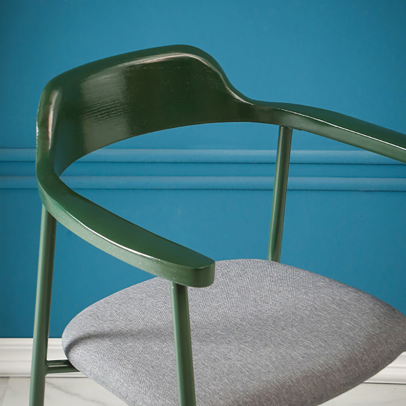 Modern Style Metal Arm Chair Open Back Dining Side Chair with Wood back Clearhalo 'Dining Chairs' 'Dining Tables & Seating' 'dining_chair' 'furn' 'furn_dining_chair' 'Furniture' 'furniture_dining_chair' 'Kitchen & Dining Furniture' 4832904