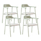 Modern Style Metal Arm Chair Open Back Dining Side Chair with Wood back Light Green Grey White 4 Piece Set Clearhalo 'Dining Chairs' 'Dining Tables & Seating' 'dining_chair' 'furn' 'furn_dining_chair' 'Furniture' 'furniture_dining_chair' 'Kitchen & Dining Furniture' 4832910