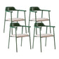 Modern Style Metal Arm Chair Open Back Dining Side Chair with Wood back Green Light Grey 4 Piece Set Clearhalo 'Dining Chairs' 'Dining Tables & Seating' 'dining_chair' 'furn' 'furn_dining_chair' 'Furniture' 'furniture_dining_chair' 'Kitchen & Dining Furniture' 4832916