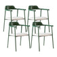 Modern Style Metal Arm Chair Open Back Dining Side Chair with Wood back Green Grey White 4 Piece Set Clearhalo 'Dining Chairs' 'Dining Tables & Seating' 'dining_chair' 'furn' 'furn_dining_chair' 'Furniture' 'furniture_dining_chair' 'Kitchen & Dining Furniture' 4832921