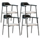Modern Style Metal Arm Chair Open Back Dining Side Chair with Wood back Black Grey White 4 Piece Set Clearhalo 'Dining Chairs' 'Dining Tables & Seating' 'dining_chair' 'furn' 'furn_dining_chair' 'Furniture' 'furniture_dining_chair' 'Kitchen & Dining Furniture' 4832927