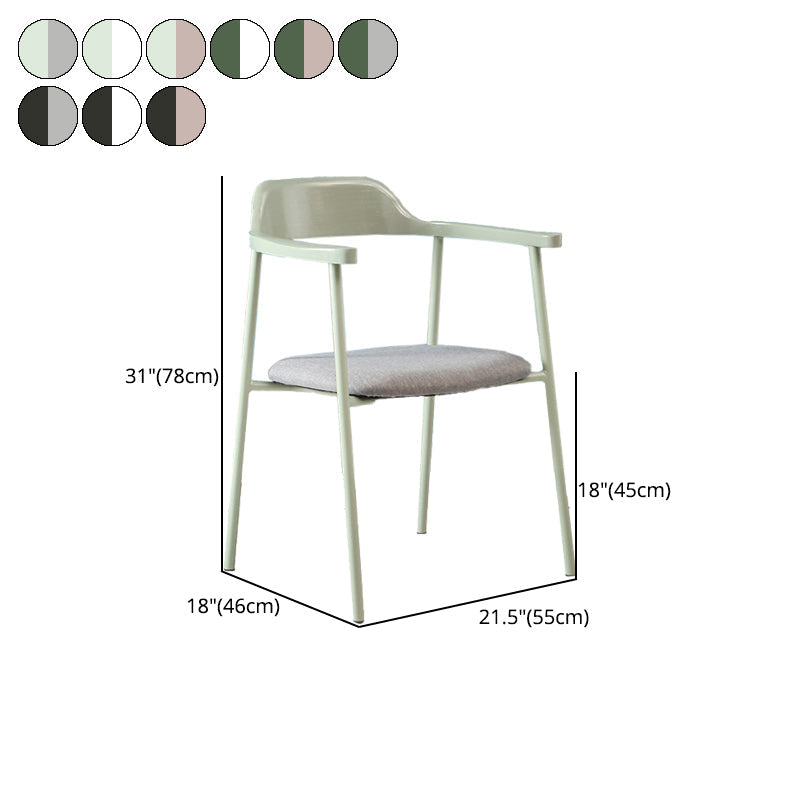 Modern Style Metal Arm Chair Open Back Dining Side Chair with Wood back Clearhalo 'Dining Chairs' 'Dining Tables & Seating' 'dining_chair' 'furn' 'furn_dining_chair' 'Furniture' 'furniture_dining_chair' 'Kitchen & Dining Furniture' 4832934