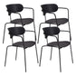 Glam Style Metal Arm Chair Open Back Side Chair for Dining Room (Set of 4) Black 4 Piece Set Clearhalo 'Dining Chairs' 'Dining Tables & Seating' 'dining_chair' 'furn' 'furn_dining_chair' 'Furniture' 'furniture_dining_chair' 'Kitchen & Dining Furniture' 4832937