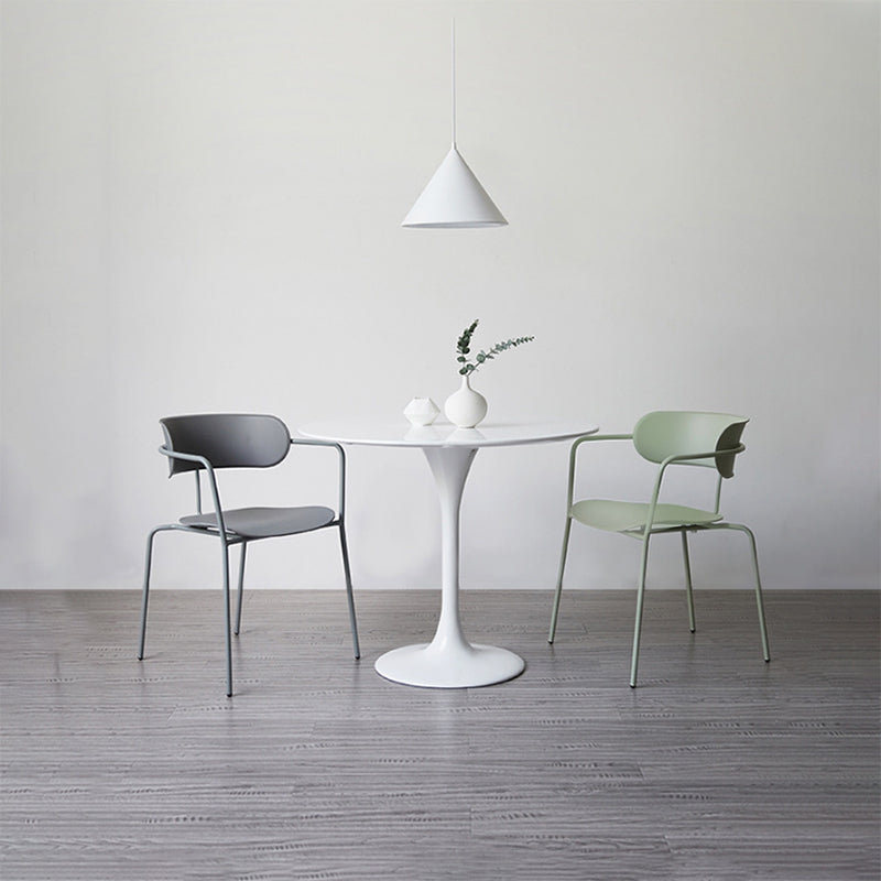 Glam Style Metal Arm Chair Open Back Side Chair for Dining Room (Set of 4) Clearhalo 'Dining Chairs' 'Dining Tables & Seating' 'dining_chair' 'furn' 'furn_dining_chair' 'Furniture' 'furniture_dining_chair' 'Kitchen & Dining Furniture' 4832940