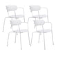 Glam Style Metal Arm Chair Open Back Side Chair for Dining Room (Set of 4) White 4 Piece Set Clearhalo 'Dining Chairs' 'Dining Tables & Seating' 'dining_chair' 'furn' 'furn_dining_chair' 'Furniture' 'furniture_dining_chair' 'Kitchen & Dining Furniture' 4832942