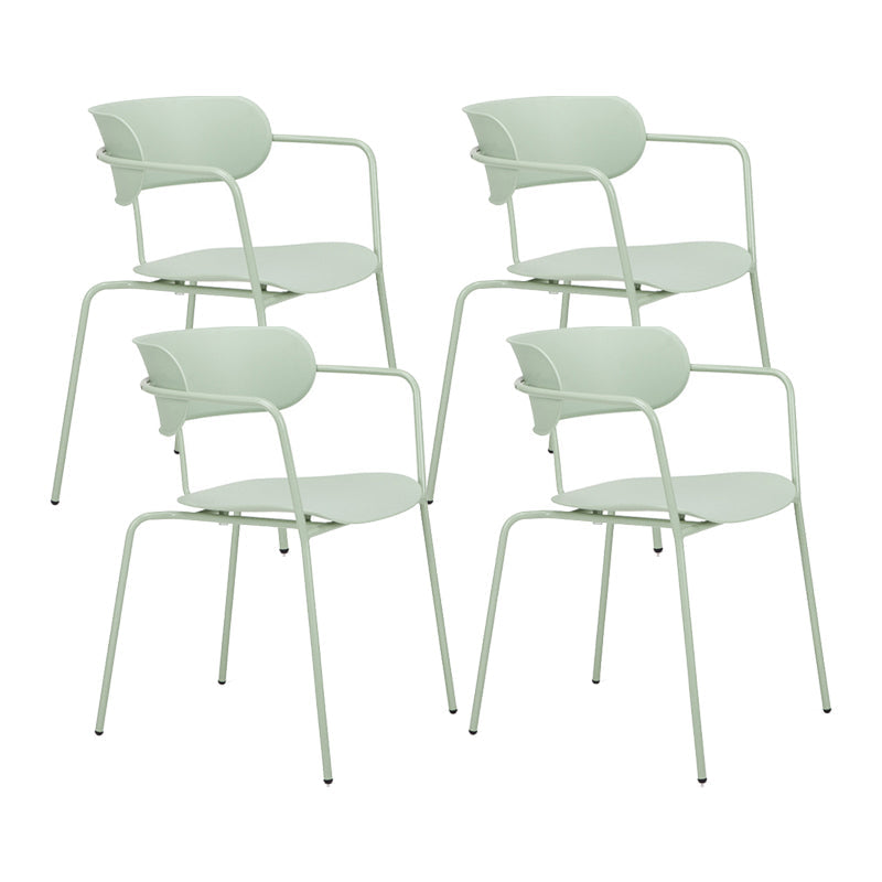 Glam Style Metal Arm Chair Open Back Side Chair for Dining Room (Set of 4) Green 4 Piece Set Clearhalo 'Dining Chairs' 'Dining Tables & Seating' 'dining_chair' 'furn' 'furn_dining_chair' 'Furniture' 'furniture_dining_chair' 'Kitchen & Dining Furniture' 4832945