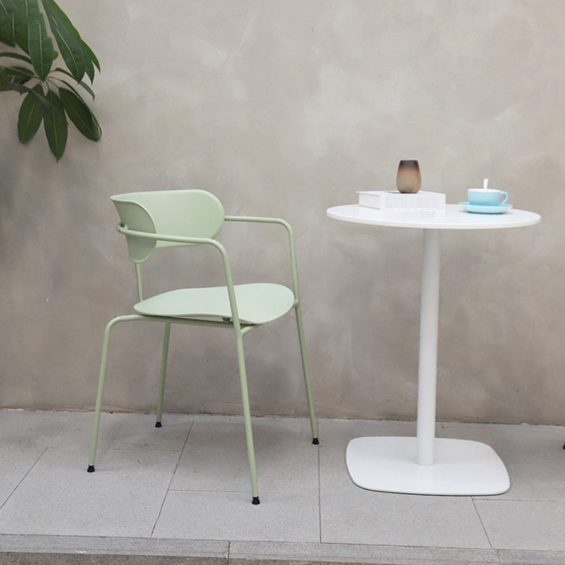 Glam Style Metal Arm Chair Open Back Side Chair for Dining Room (Set of 4) Clearhalo 'Dining Chairs' 'Dining Tables & Seating' 'dining_chair' 'furn' 'furn_dining_chair' 'Furniture' 'furniture_dining_chair' 'Kitchen & Dining Furniture' 4832948