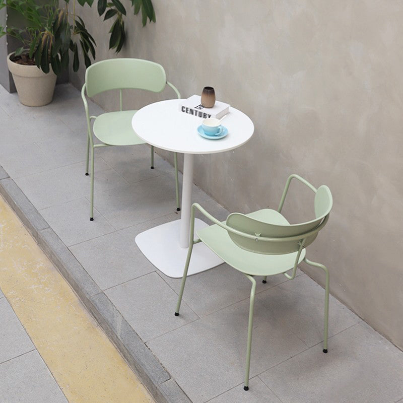 Glam Style Metal Arm Chair Open Back Side Chair for Dining Room (Set of 4) Clearhalo 'Dining Chairs' 'Dining Tables & Seating' 'dining_chair' 'furn' 'furn_dining_chair' 'Furniture' 'furniture_dining_chair' 'Kitchen & Dining Furniture' 4832950