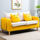 Velvet Square Arm Sofa Slipcovered Loose Back Loveseat with Storage Yellow White Clearhalo 'Furniture' 'furniture_sofas' 'kitchen' 'kitchen_sofas' 'Living Room Furniture' 'Sofa' 'sofas' 4835903