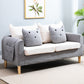 Velvet Square Arm Sofa Slipcovered Loose Back Loveseat with Storage Light Gray-White Clearhalo 'Furniture' 'furniture_sofas' 'kitchen' 'kitchen_sofas' 'Living Room Furniture' 'Sofa' 'sofas' 4835906