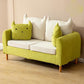 Velvet Square Arm Sofa Slipcovered Loose Back Loveseat with Storage Beige-Green Clearhalo 'Furniture' 'furniture_sofas' 'kitchen' 'kitchen_sofas' 'Living Room Furniture' 'Sofa' 'sofas' 4835908