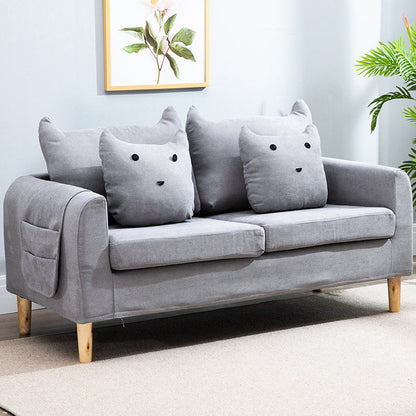 Velvet Square Arm Sofa Slipcovered Loose Back Loveseat with Storage Light Gray Clearhalo 'Furniture' 'furniture_sofas' 'kitchen' 'kitchen_sofas' 'Living Room Furniture' 'Sofa' 'sofas' 4835930