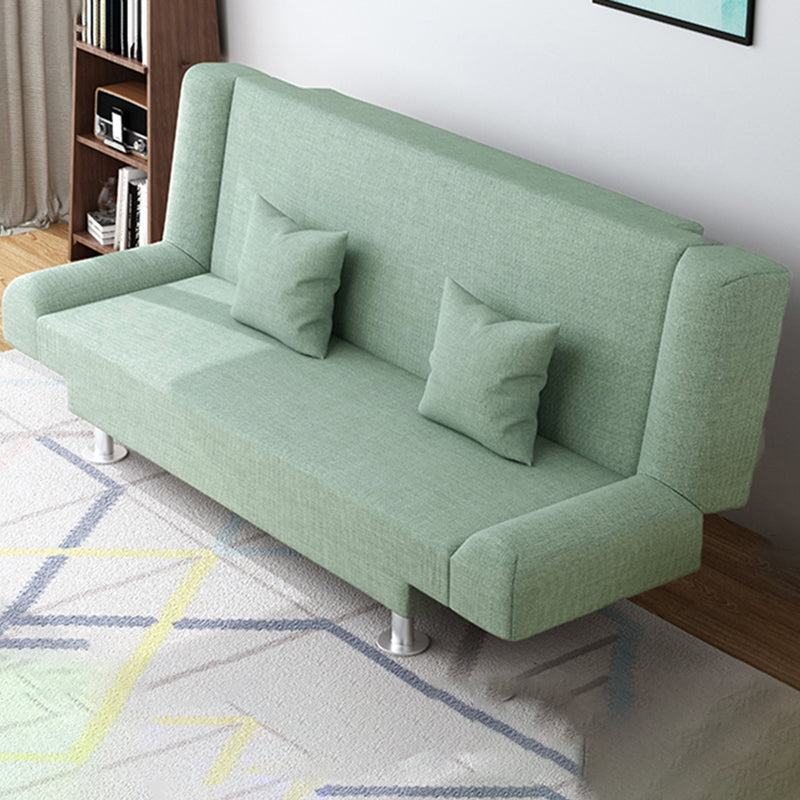 Cotton Blend 23"W Back Sofa Modern Armless Couch for Living Room 47"L x 23"W x 29.5"H Light Green Clearhalo 'furn' 'furn_sofas' 'Furniture' 'furniture_sofas' 'kitchen' 'kitchen_sofas' 'Living Room Furniture' 'Sofa' 'sofas' 4835936