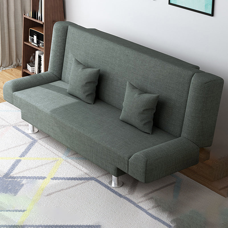 Cotton Blend 23"W Back Sofa Modern Armless Couch for Living Room Dark Gray Clearhalo 'furn' 'furn_sofas' 'Furniture' 'furniture_sofas' 'kitchen' 'kitchen_sofas' 'Living Room Furniture' 'Sofa' 'sofas' 4835937