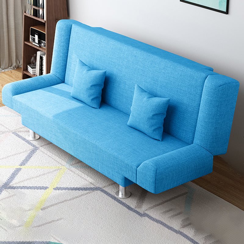 Cotton Blend 23"W Back Sofa Modern Armless Couch for Living Room 47"L x 23"W x 29.5"H Blue Clearhalo 'furn' 'furn_sofas' 'Furniture' 'furniture_sofas' 'kitchen' 'kitchen_sofas' 'Living Room Furniture' 'Sofa' 'sofas' 4835942