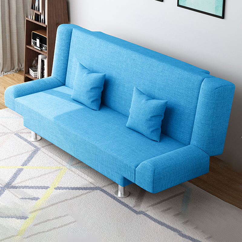 Cotton Blend 23"W Back Sofa Modern Armless Couch for Living Room 59"L x 23"W x 29.5"H Blue Clearhalo 'furn' 'furn_sofas' 'Furniture' 'furniture_sofas' 'kitchen' 'kitchen_sofas' 'Living Room Furniture' 'Sofa' 'sofas' 4835943