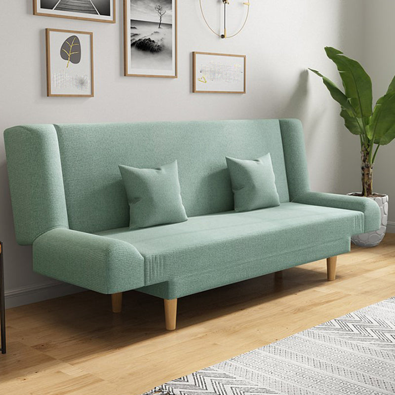 Cotton Blend 23"W Back Sofa Modern Armless Couch for Living Room 59"L x 23"W x 29.5"H Light Green Clearhalo 'furn' 'furn_sofas' 'Furniture' 'furniture_sofas' 'kitchen' 'kitchen_sofas' 'Living Room Furniture' 'Sofa' 'sofas' 4835945