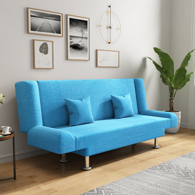 Cotton Blend 23"W Back Sofa Modern Armless Couch for Living Room 71"L x 23"W x 29.5"H Blue Clearhalo 'furn' 'furn_sofas' 'Furniture' 'furniture_sofas' 'kitchen' 'kitchen_sofas' 'Living Room Furniture' 'Sofa' 'sofas' 4835946