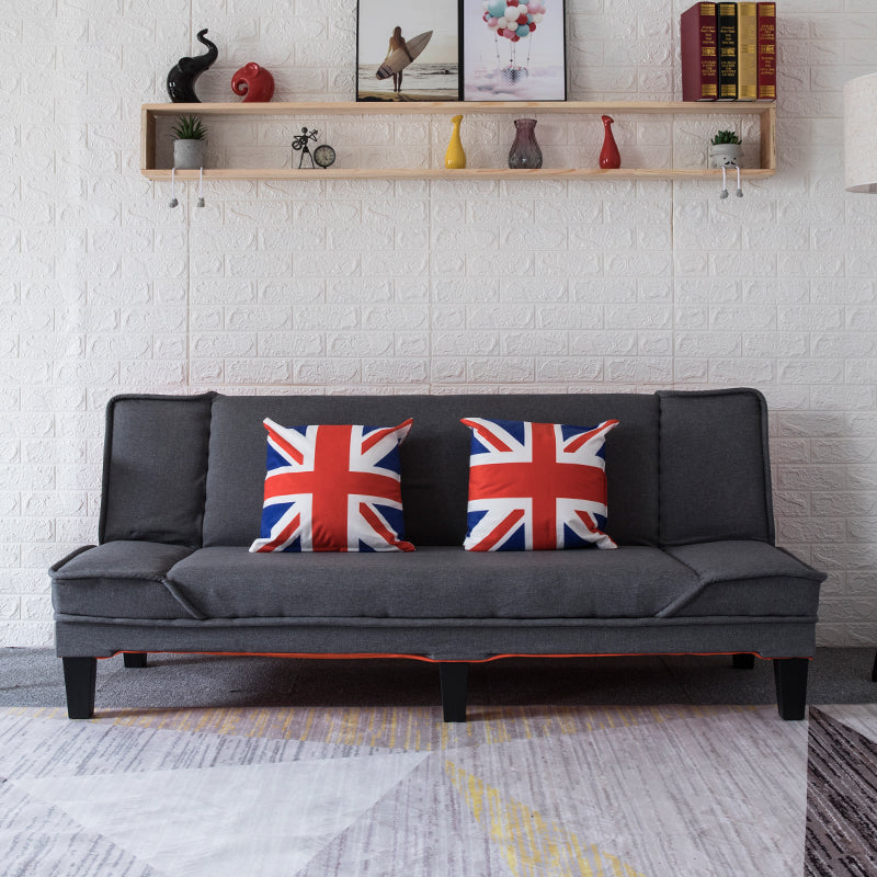 Modern Armless Settee Cotton Blend Convertible Sleeper Sofa for Living Room Grey Clearhalo 'furn' 'furn_sofas' 'Furniture' 'furniture_sofas' 'kitchen' 'kitchen_sofas' 'Living Room Furniture' 'Sofa' 'sofas' 4835958