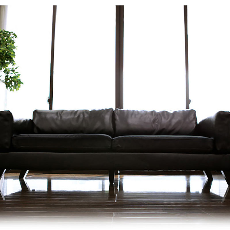 Faux Leather Sofa Modern 25.98" H Cushions Couch in Black/Brown Clearhalo 'furn' 'furn_sofas' 'Furniture' 'furniture_sofas' 'kitchen' 'kitchen_sofas' 'Living Room Furniture' 'Sofa' 'sofas' 4835973