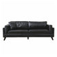 Faux Leather Sofa Modern 25.98" H Cushions Couch in Black/Brown 57"L x 31"W x 26"H Black Clearhalo 'furn' 'furn_sofas' 'Furniture' 'furniture_sofas' 'kitchen' 'kitchen_sofas' 'Living Room Furniture' 'Sofa' 'sofas' 4835975