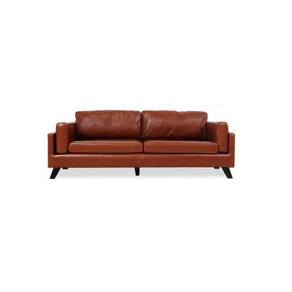 Faux Leather Sofa Modern 25.98" H Cushions Couch in Black/Brown Brown Clearhalo 'furn' 'furn_sofas' 'Furniture' 'furniture_sofas' 'kitchen' 'kitchen_sofas' 'Living Room Furniture' 'Sofa' 'sofas' 4835976