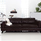 Faux Leather Sofa Modern 25.98" H Cushions Couch in Black/Brown 83"L x 31"W x 26"H Coffee Clearhalo 'furn' 'furn_sofas' 'Furniture' 'furniture_sofas' 'kitchen' 'kitchen_sofas' 'Living Room Furniture' 'Sofa' 'sofas' 4835982