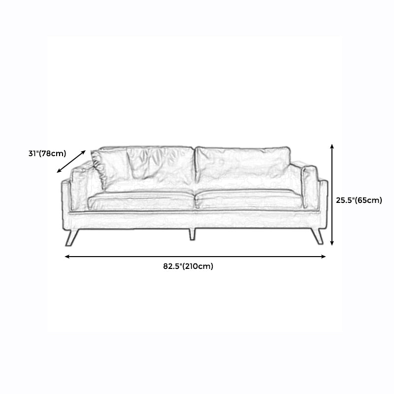 Faux Leather Sofa Modern 25.98" H Cushions Couch in Black/Brown Clearhalo 'furn' 'furn_sofas' 'Furniture' 'furniture_sofas' 'kitchen' 'kitchen_sofas' 'Living Room Furniture' 'Sofa' 'sofas' 4835985