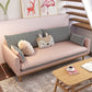 Faux Leather Modern Sofa 30 "W Square Arm Couch for Living Room 63"L x 29.5"W x 29.5"H Pink Latex Clearhalo 'furn' 'furn_sofas' 'Furniture' 'furniture_sofas' 'kitchen' 'kitchen_sofas' 'Living Room Furniture' 'Sofa' 'sofas' 4835990