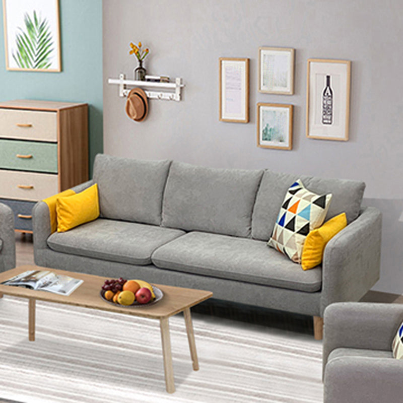 Linen Modern Sofa 30"W Square Arm Sofa for Living Room with Storage 69"L x 29.5"W x 29.5"H Light Gray Clearhalo 'furn' 'furn_sofas' 'Furniture' 'furniture_sofas' 'kitchen' 'kitchen_sofas' 'Living Room Furniture' 'Sofa' 'sofas' 4836001