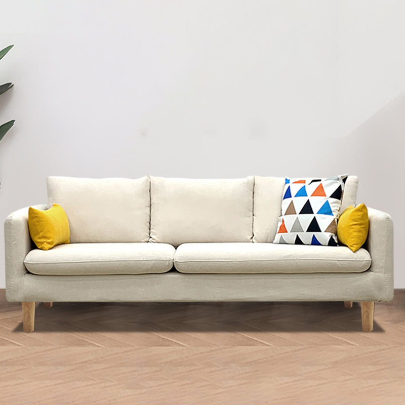 Linen Modern Sofa 30"W Square Arm Sofa for Living Room with Storage Off-White Clearhalo 'furn' 'furn_sofas' 'Furniture' 'furniture_sofas' 'kitchen' 'kitchen_sofas' 'Living Room Furniture' 'Sofa' 'sofas' 4836005