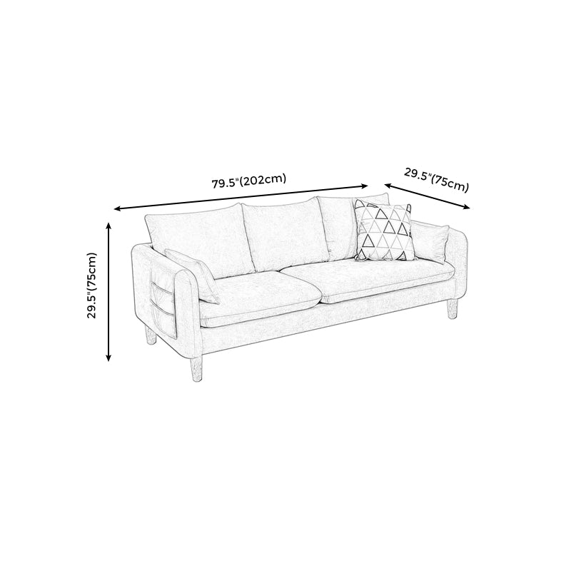 Linen Modern Sofa 30"W Square Arm Sofa for Living Room with Storage Clearhalo 'furn' 'furn_sofas' 'Furniture' 'furniture_sofas' 'kitchen' 'kitchen_sofas' 'Living Room Furniture' 'Sofa' 'sofas' 4836013