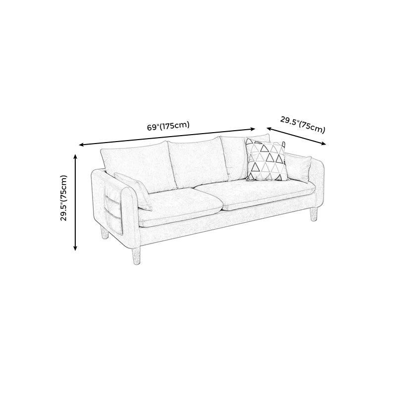 Linen Modern Sofa 30"W Square Arm Sofa for Living Room with Storage Clearhalo 'furn' 'furn_sofas' 'Furniture' 'furniture_sofas' 'kitchen' 'kitchen_sofas' 'Living Room Furniture' 'Sofa' 'sofas' 4836014