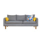 Square Arm Modern Sofa 30"W Linen Sofa for Living Room with Storage 79.5"L x 29.5"W x 29.5"H Gray Latex Clearhalo 'furn' 'furn_sofas' 'Furniture' 'furniture_sofas' 'kitchen' 'kitchen_sofas' 'Living Room Furniture' 'Sofa' 'sofas' 4836023