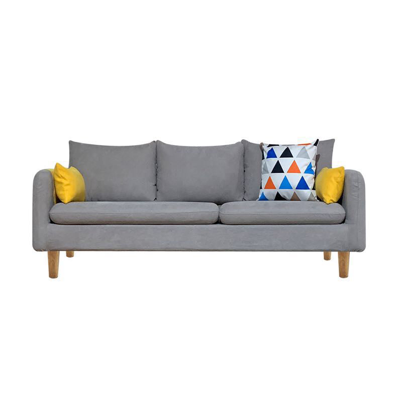 Square Arm Modern Sofa 30"W Linen Sofa for Living Room with Storage 79.5"L x 29.5"W x 29.5"H Gray Latex Clearhalo 'furn' 'furn_sofas' 'Furniture' 'furniture_sofas' 'kitchen' 'kitchen_sofas' 'Living Room Furniture' 'Sofa' 'sofas' 4836023